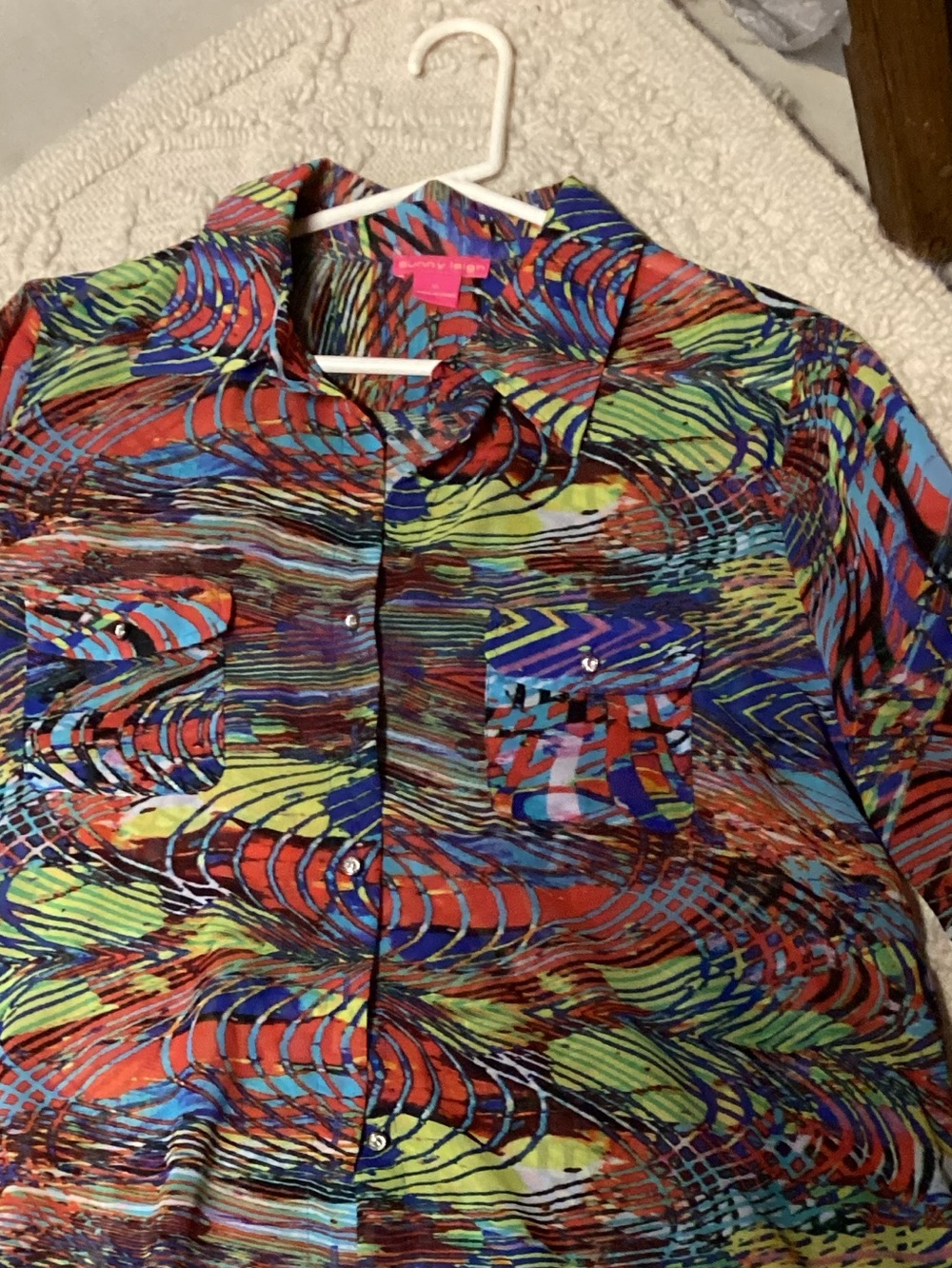Sunny Leigh colorful blouse, size large